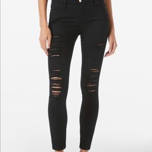 Frame ripped black skinny jeans high waisted
